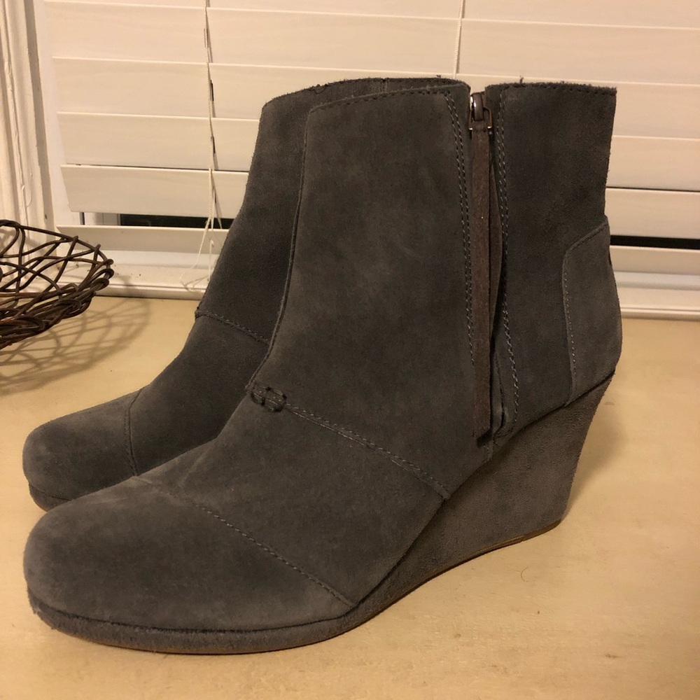 TOMS grey booties-size 10